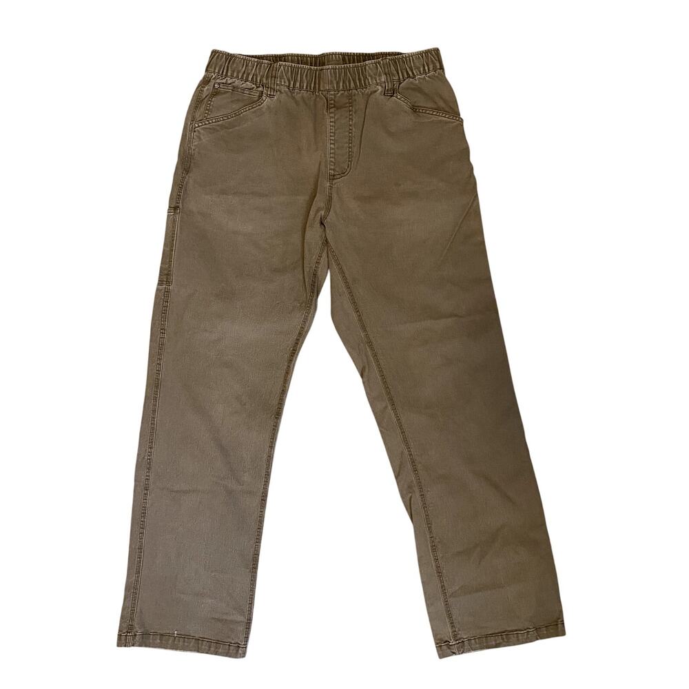 RVCA Men's Size Medium Khaki Brown Elastic Waist Drawstring Stretch Twill Pants